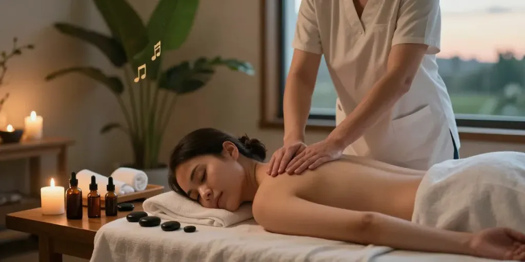 Relaxing 의정부출장안마 session in a tranquil spa environment.