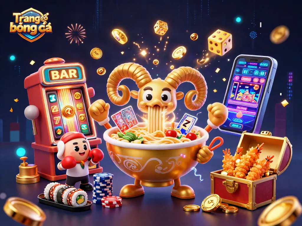 Experience exciting betting with Trang cá độ bóng đá surrounded by vibrant casino elements and characters.