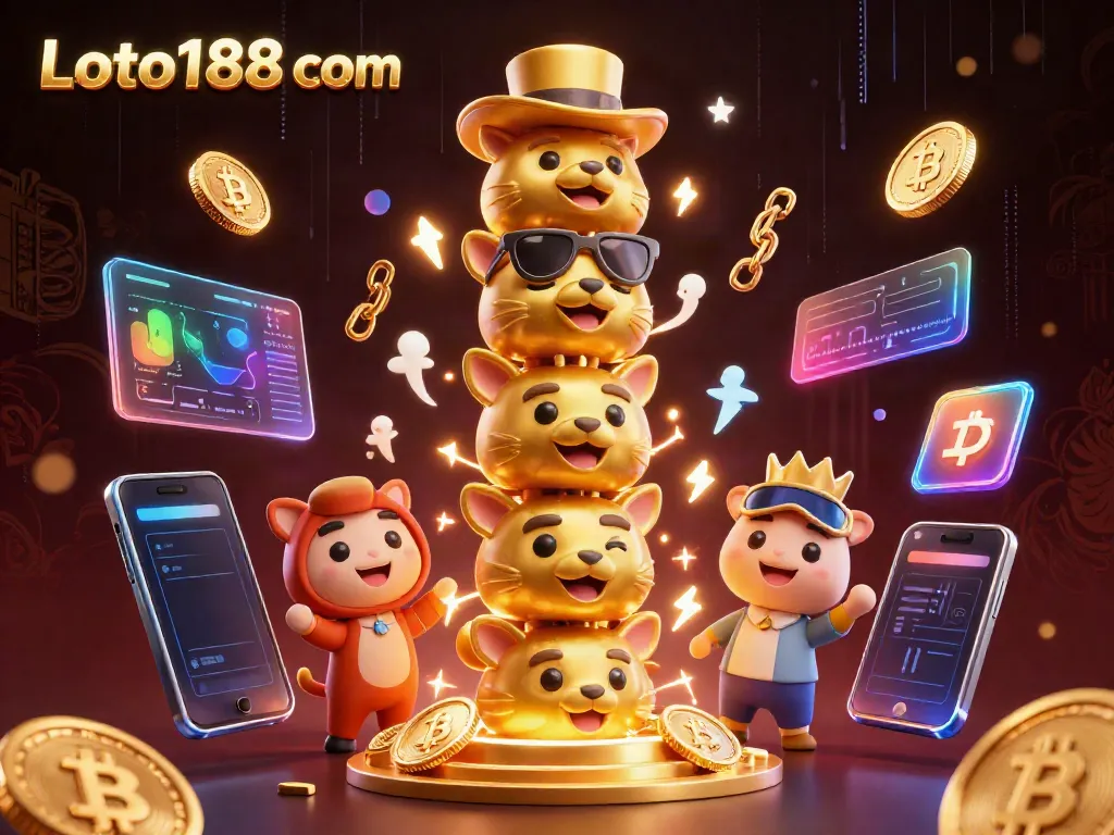 Engage with Loto188 com through a vibrant casino-themed illustration filled with dynamic gaming elements.