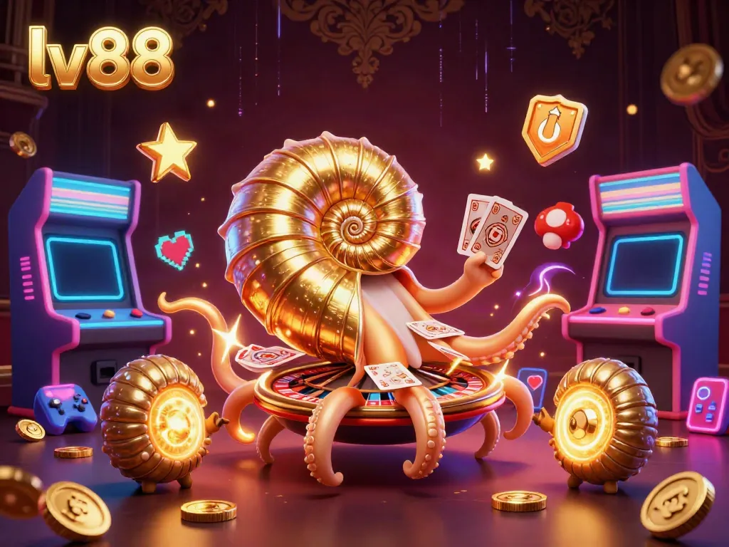 Engage in exciting gameplay at lv88 with an ancient nautilus roulette wheel, glowing game elements, and vibrant energy.