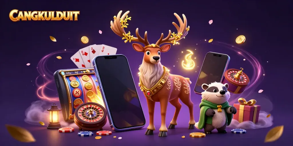 Experience CANGKULDUIT with vibrant 3D casino elements and mystical characters in action.