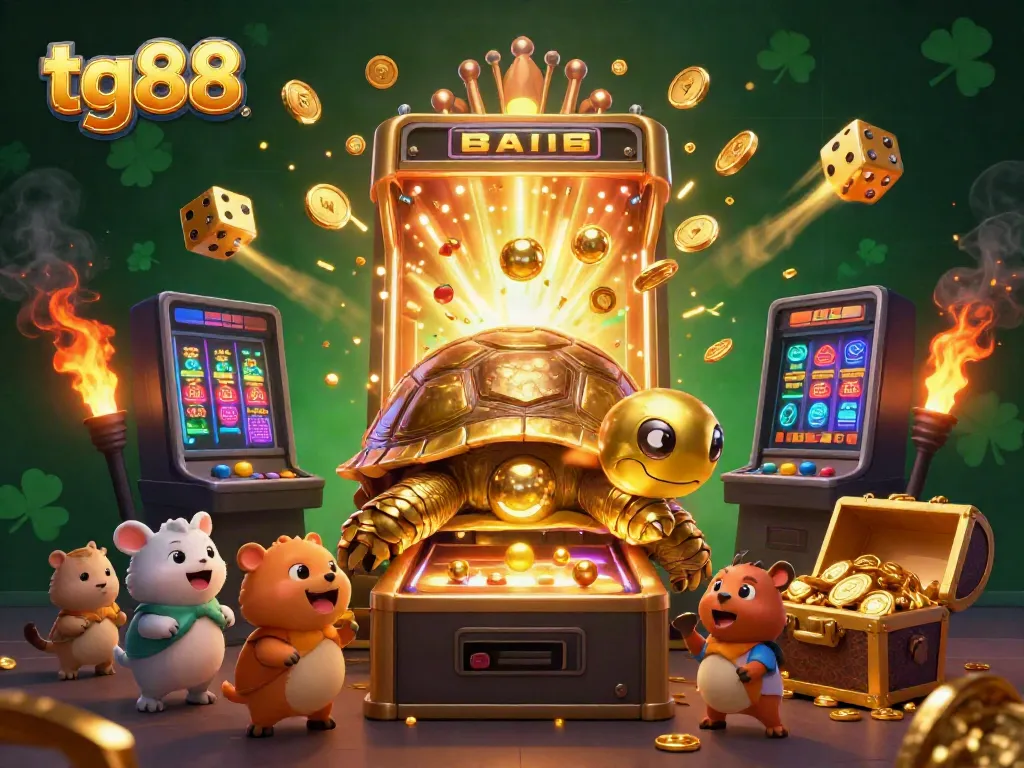 Experience thrilling gameplay at tg88 with a vivid 3D illustration of a lively casino scene.